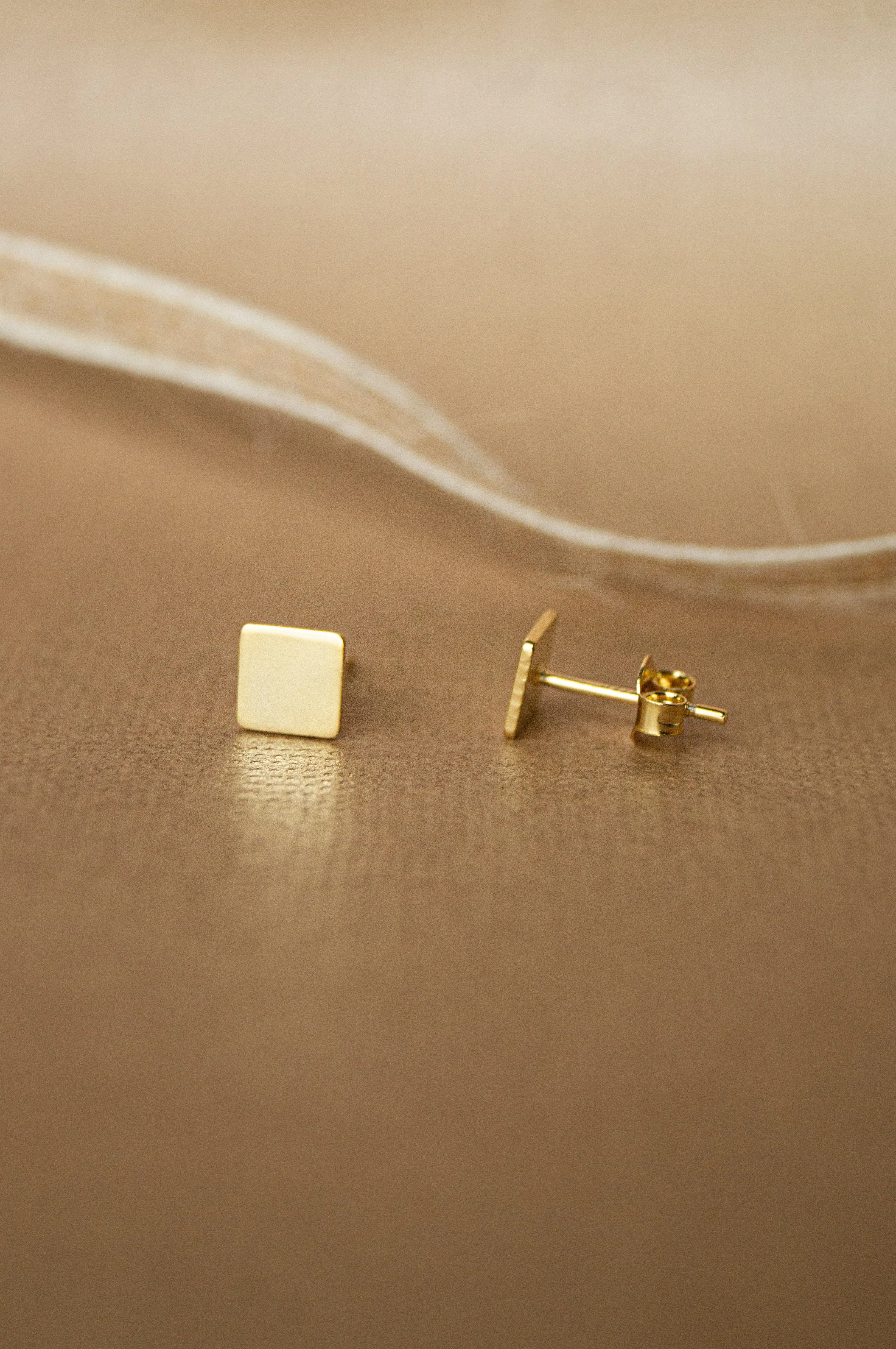 Simply Square Gold Plated Mini Sterling Silver Stud Earrings