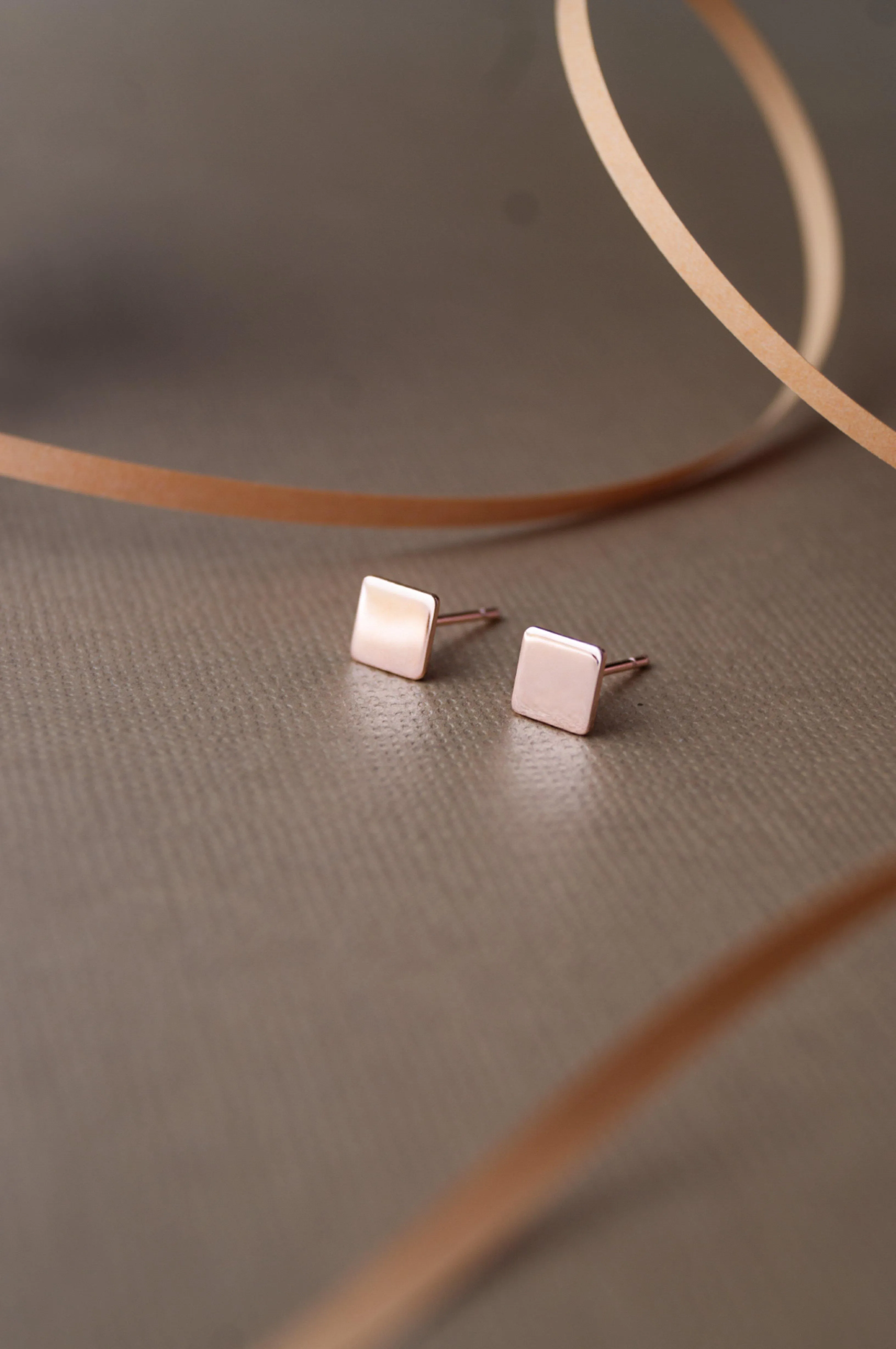 Simply Square Gold Plated Mini Sterling Silver Stud Earrings