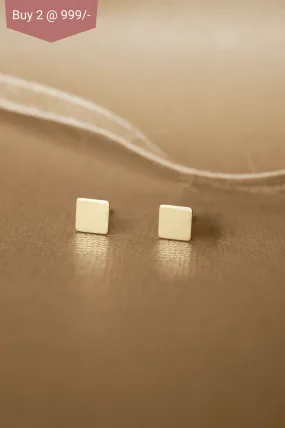 Simply Square Gold Plated Mini Sterling Silver Stud Earrings