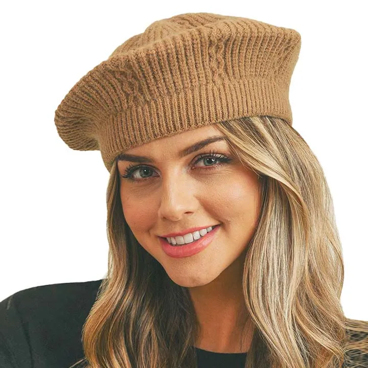 Solid Knit Beret Hat