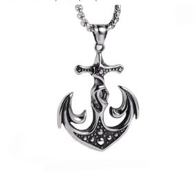 Stainless Steel Anchor Pendant Necklace