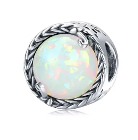 Sterling Silver Crystal Radiant  Charm