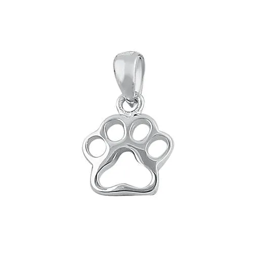 Sterling Silver Paw Pendant Necklace