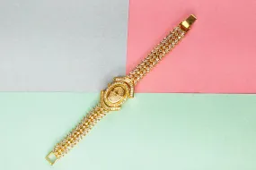 Stylish Gold Plated Cz Watch By Asp Fashion Jewellery