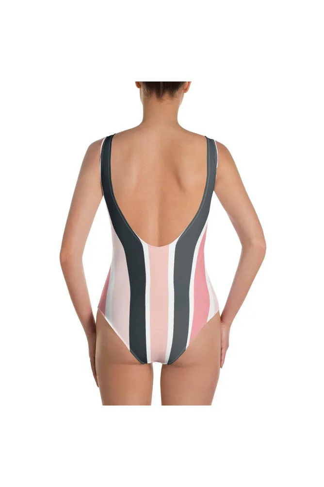 The Anastacia Pink Stripe One-Piece Swimsuit