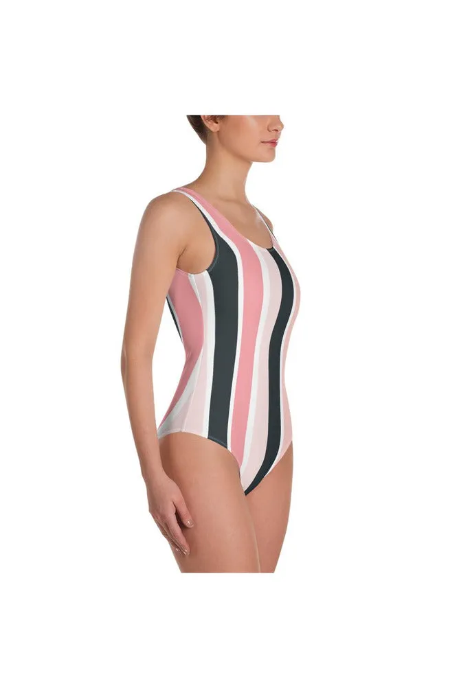 The Anastacia Pink Stripe One-Piece Swimsuit