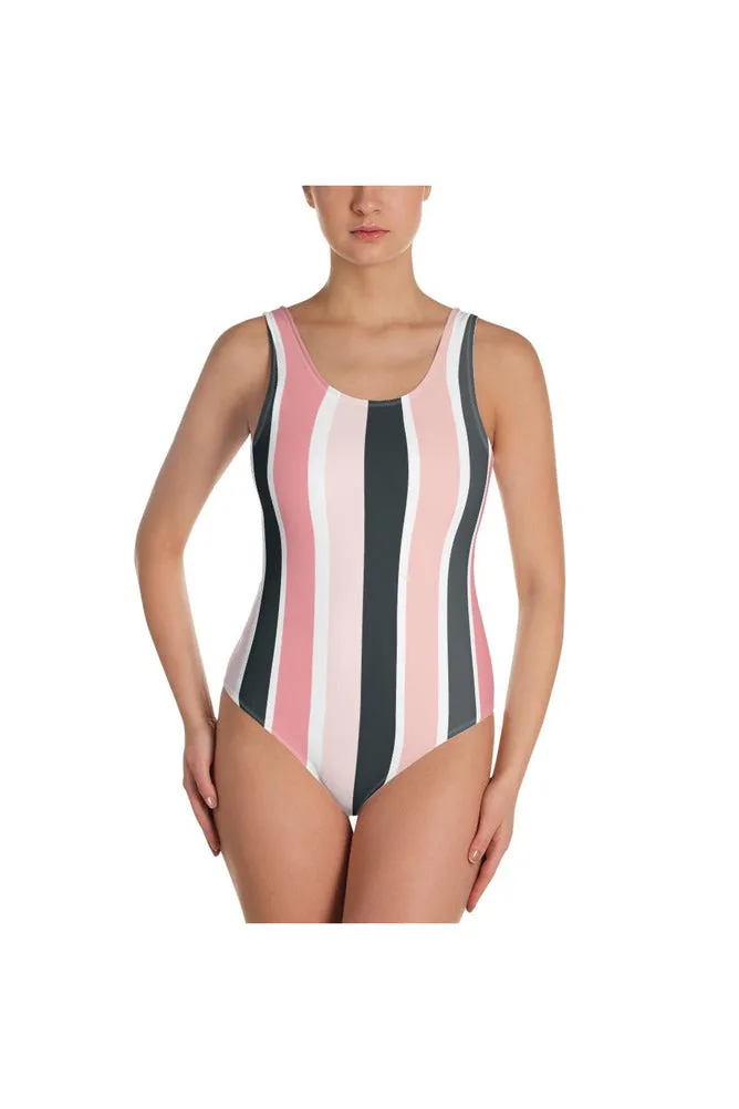 The Anastacia Pink Stripe One-Piece Swimsuit