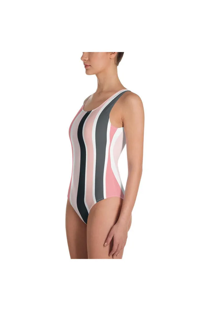 The Anastacia Pink Stripe One-Piece Swimsuit