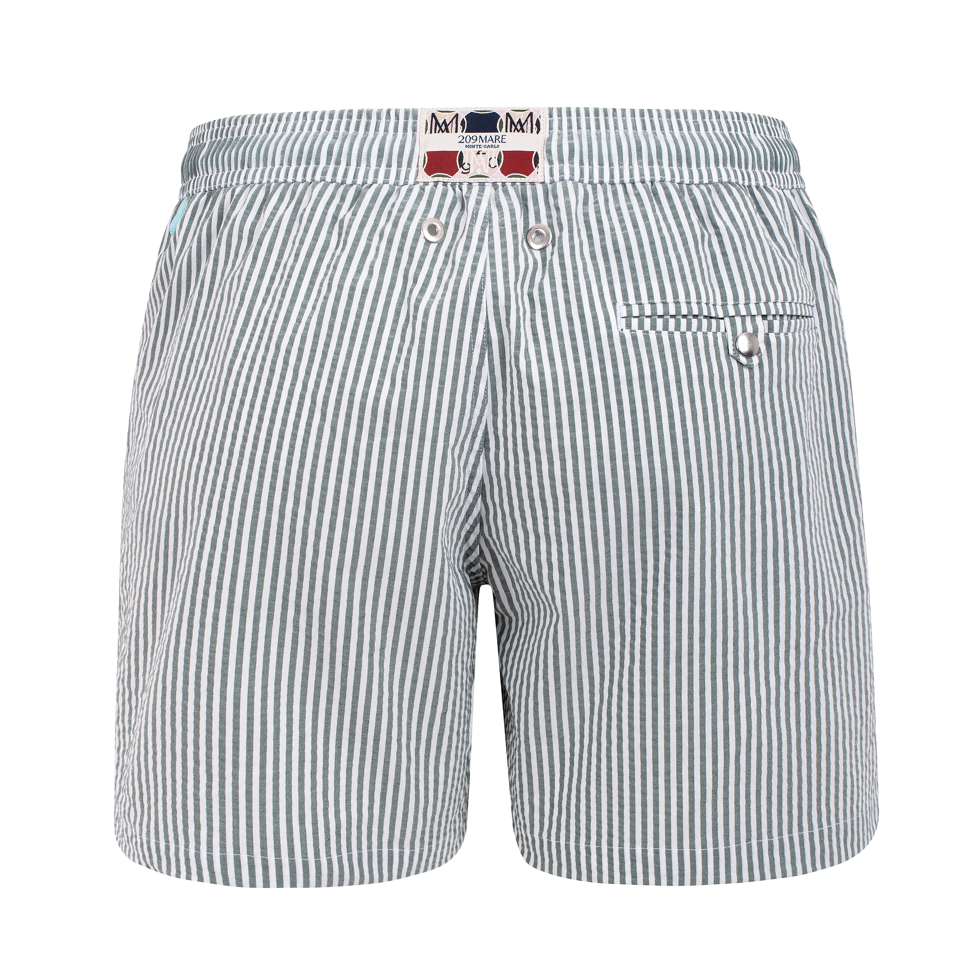 The Croisette Swim Shorts - Off White - Olive