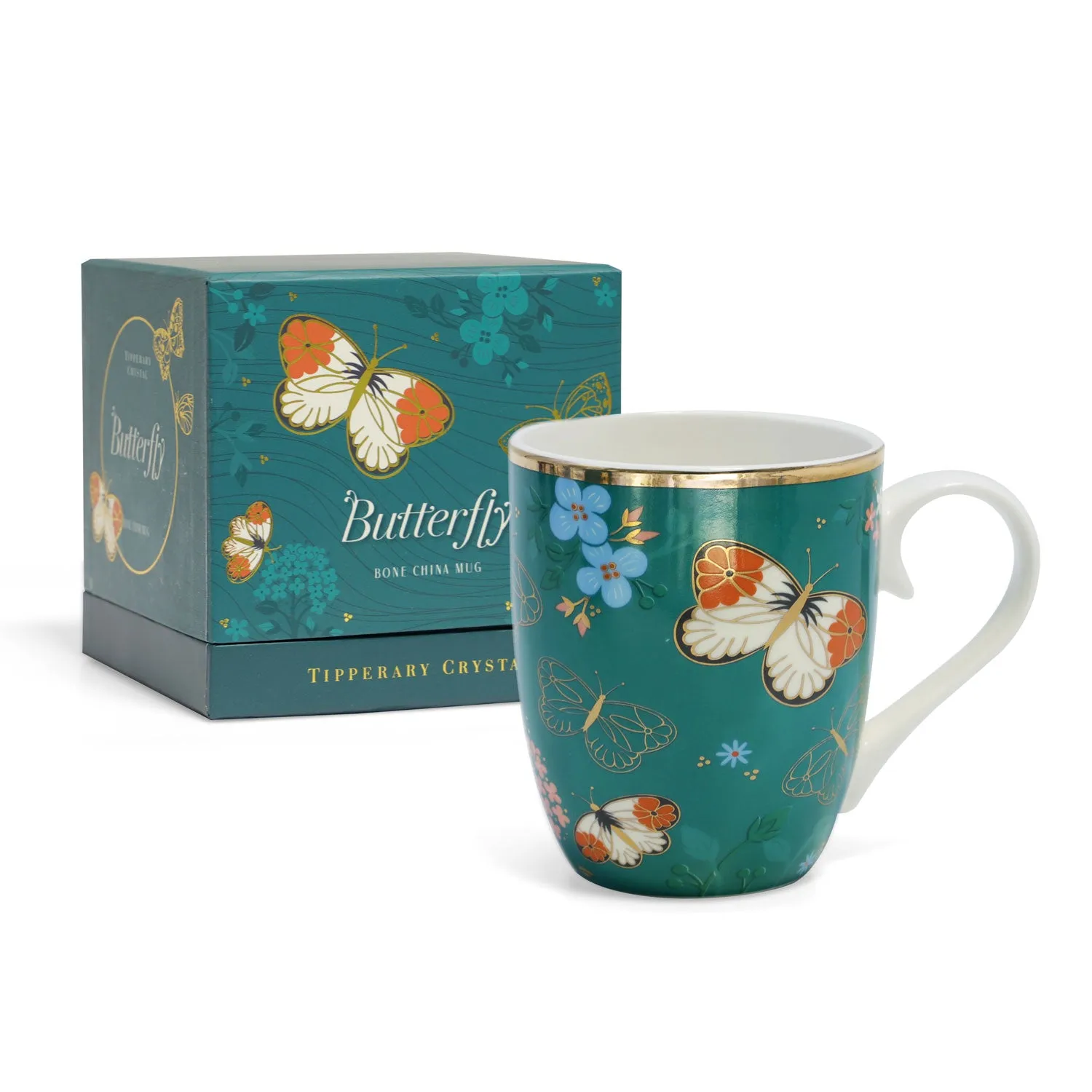 Tipperary Crystal Single Butterfly Mug Orange Tip