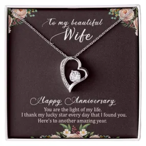 To My Beautiful Wife Necklace from Husband, Happy Anniversary GIfts