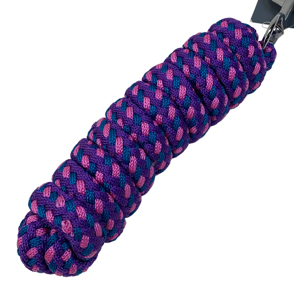 Tough1 Braided Poly Cord Lead Rope in Purple/Turquoise/Pink - 8'