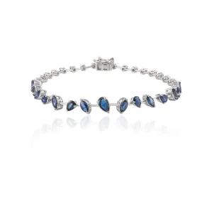 Unique Blue Sapphire Tennis Bracelet