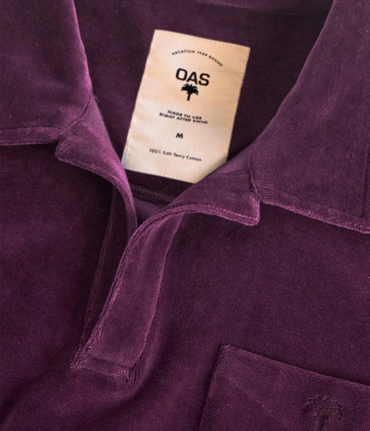 VELOUR LONG SLEEVE SHIRT- DANDY PURPLE