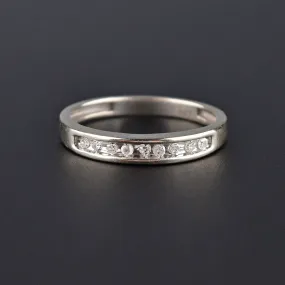 Vintage 10K White Gold Diamond Half Eternity Band Ring