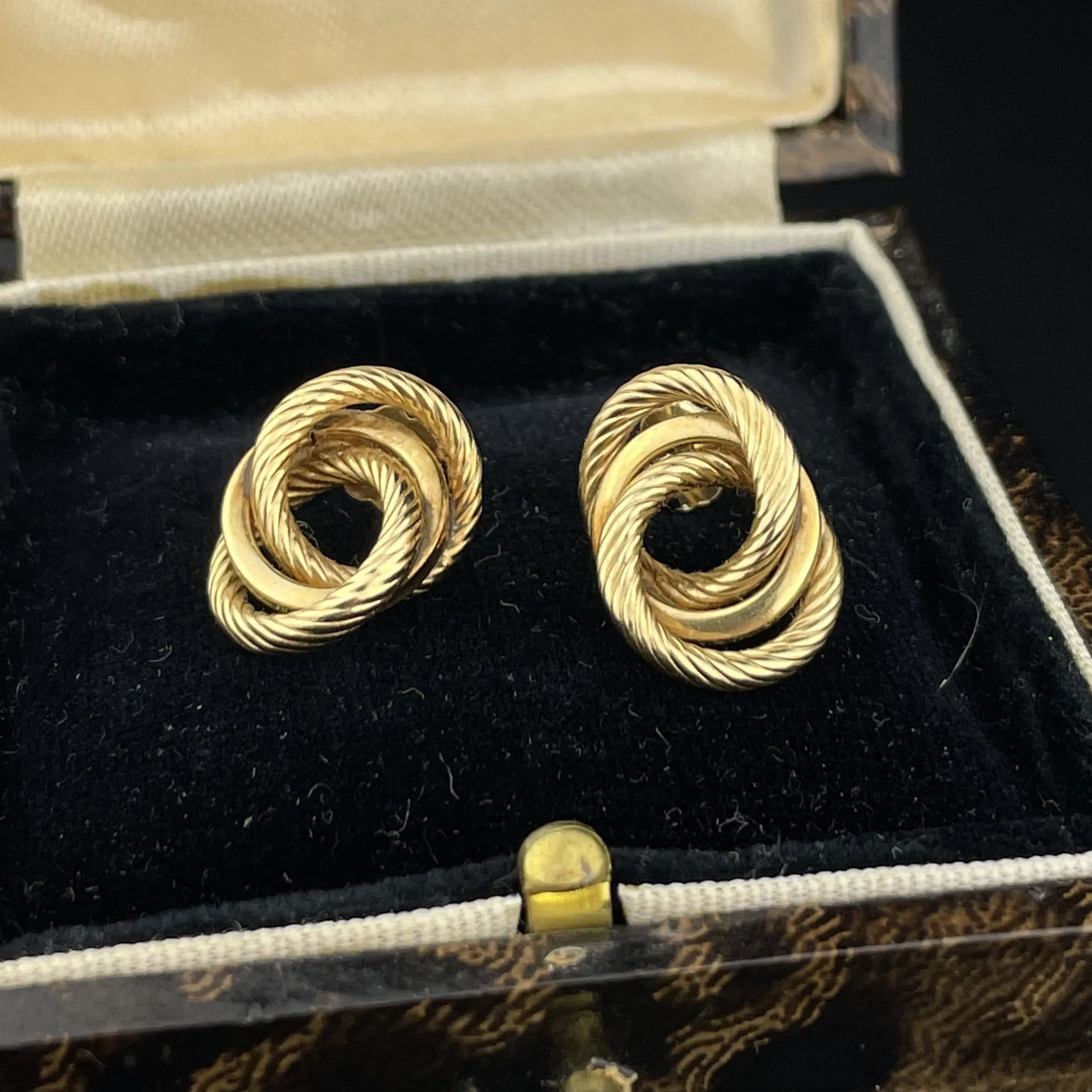 Vintage 14K Gold Love Knot Stud Earrings