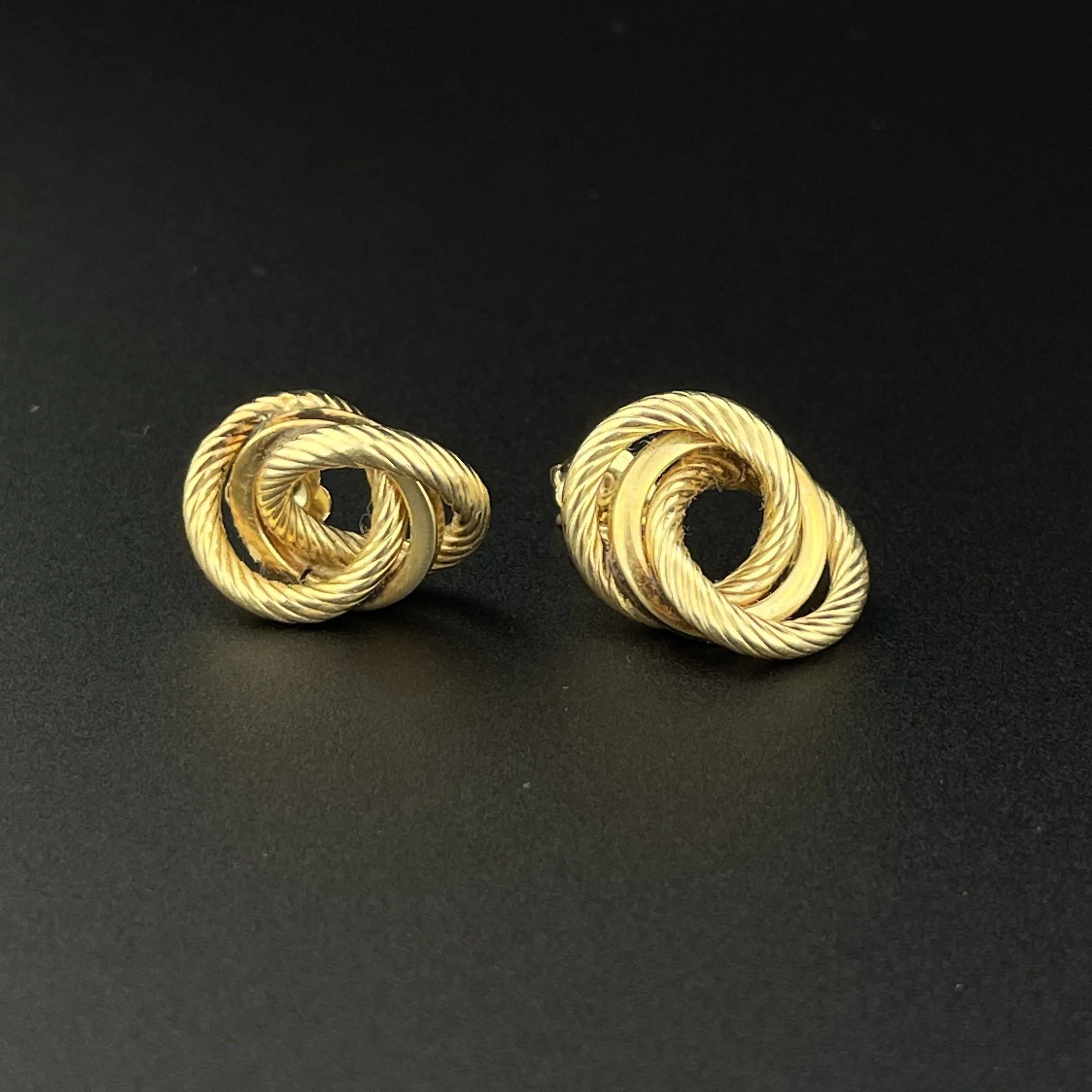 Vintage 14K Gold Love Knot Stud Earrings