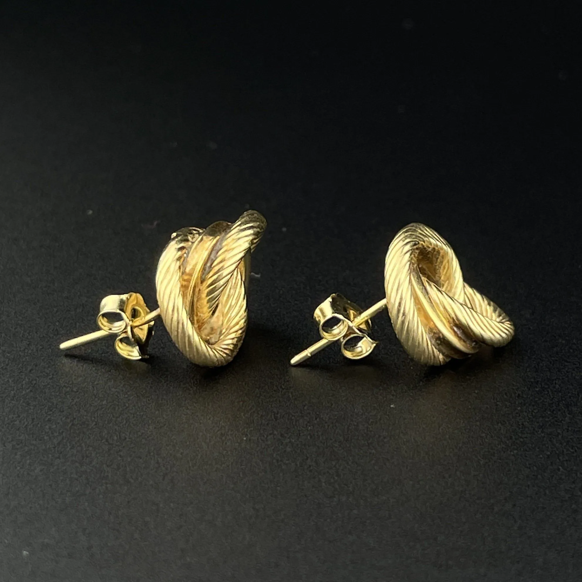 Vintage 14K Gold Love Knot Stud Earrings