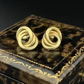 Vintage 14K Gold Love Knot Stud Earrings