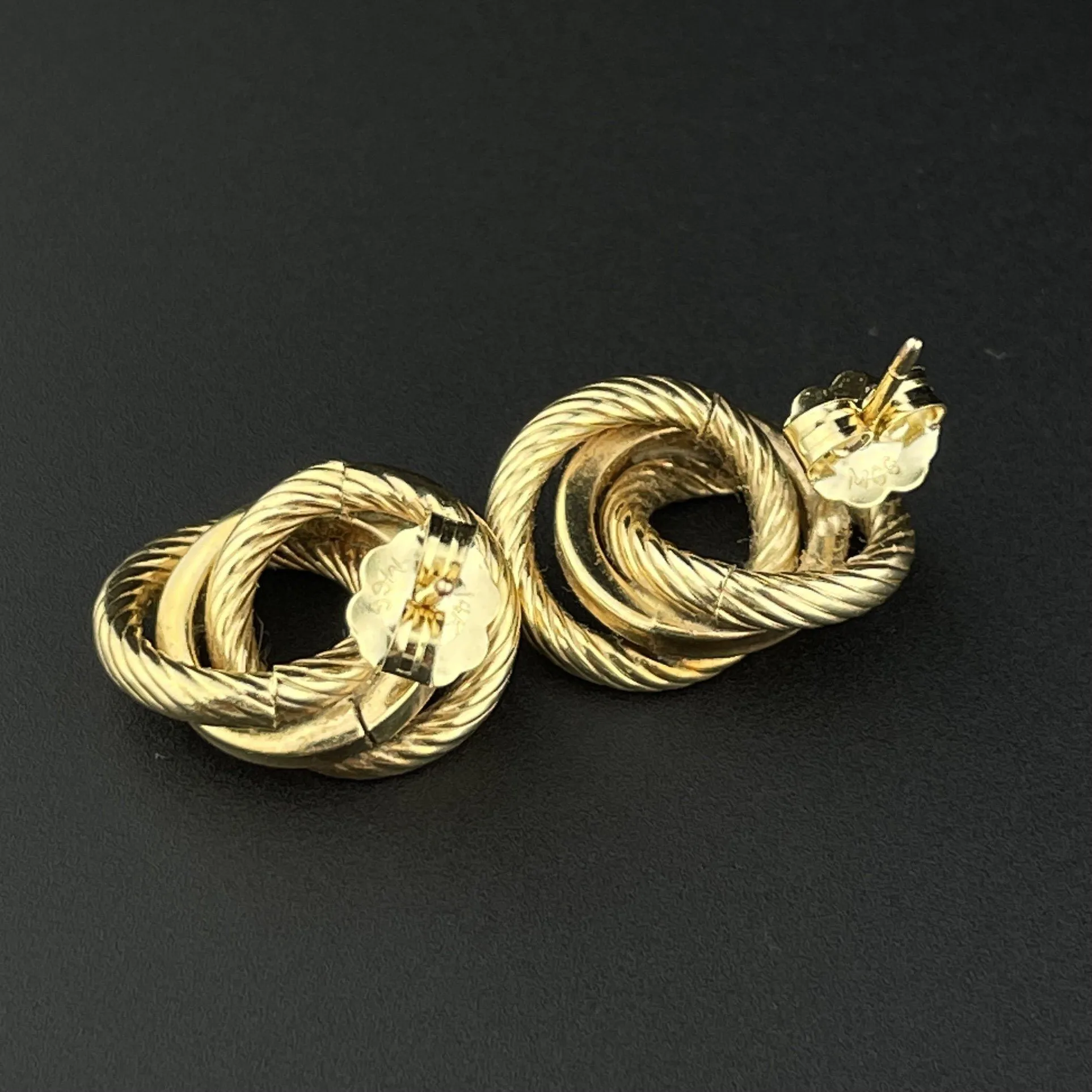 Vintage 14K Gold Love Knot Stud Earrings