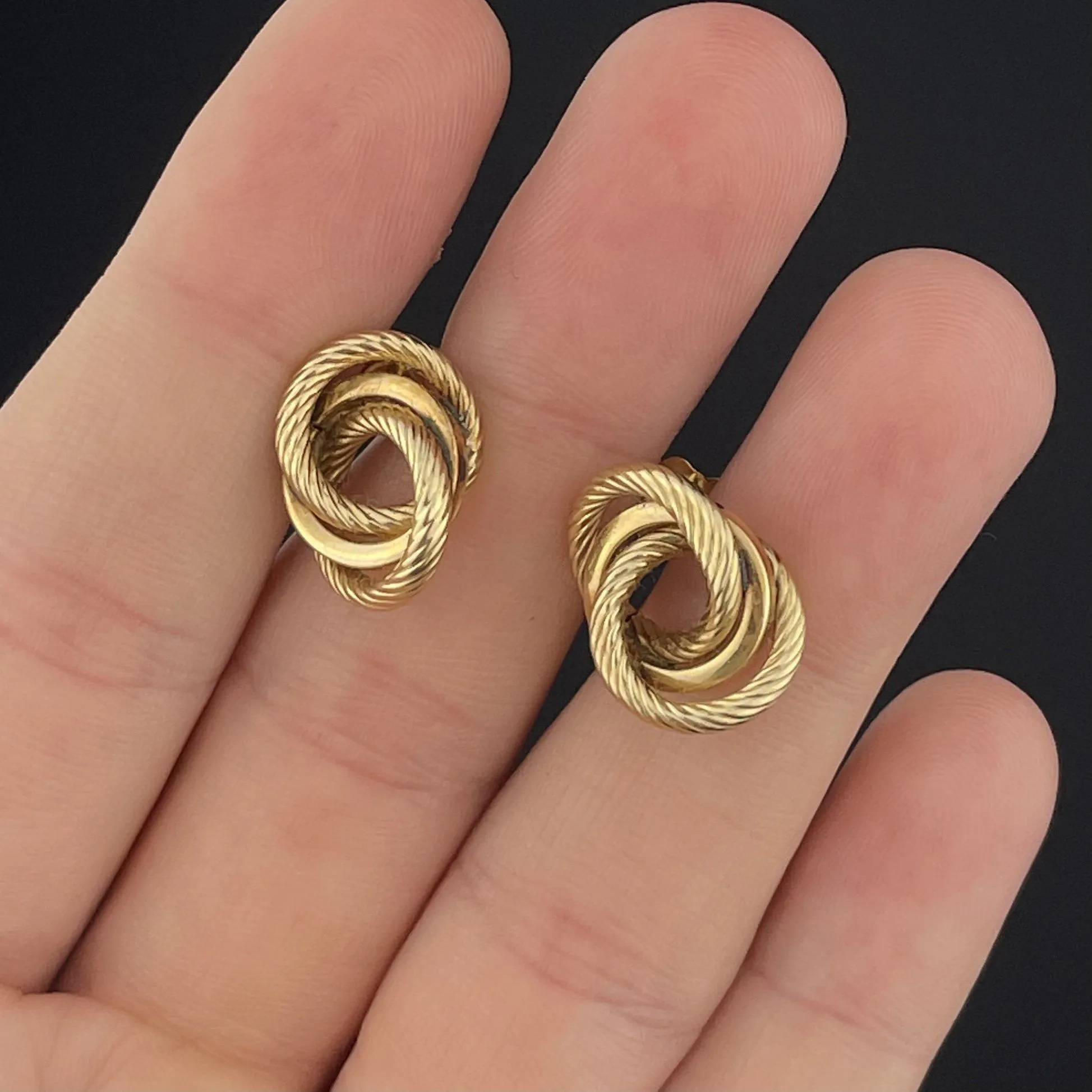 Vintage 14K Gold Love Knot Stud Earrings