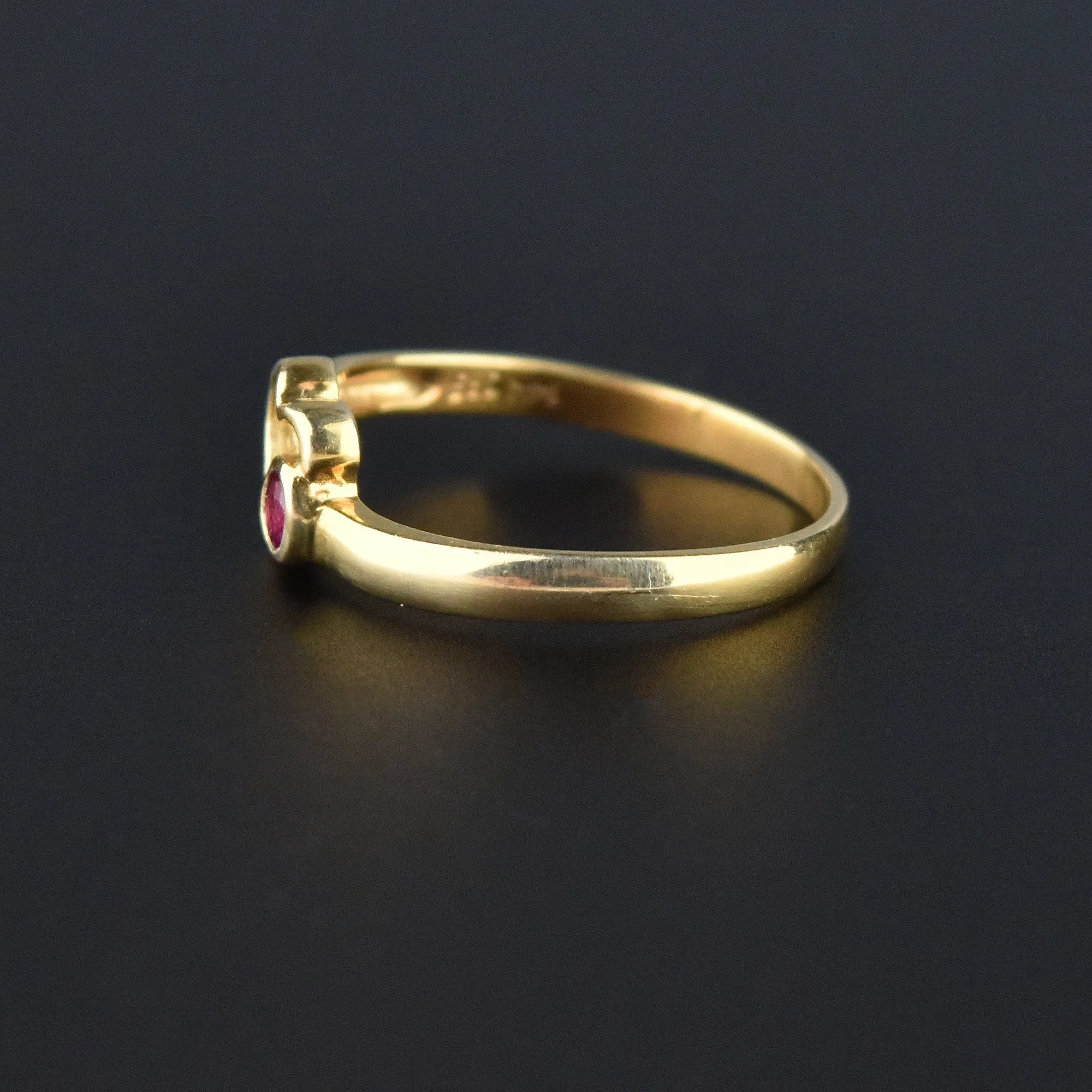 Vintage 14K Gold Witches Heart Ruby Ring