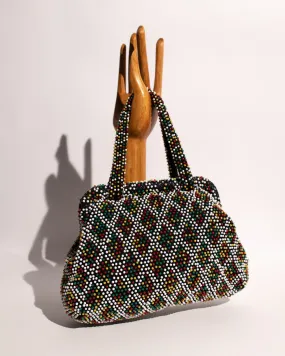 Vintage 1950 Geometric Bubble Bead Bag