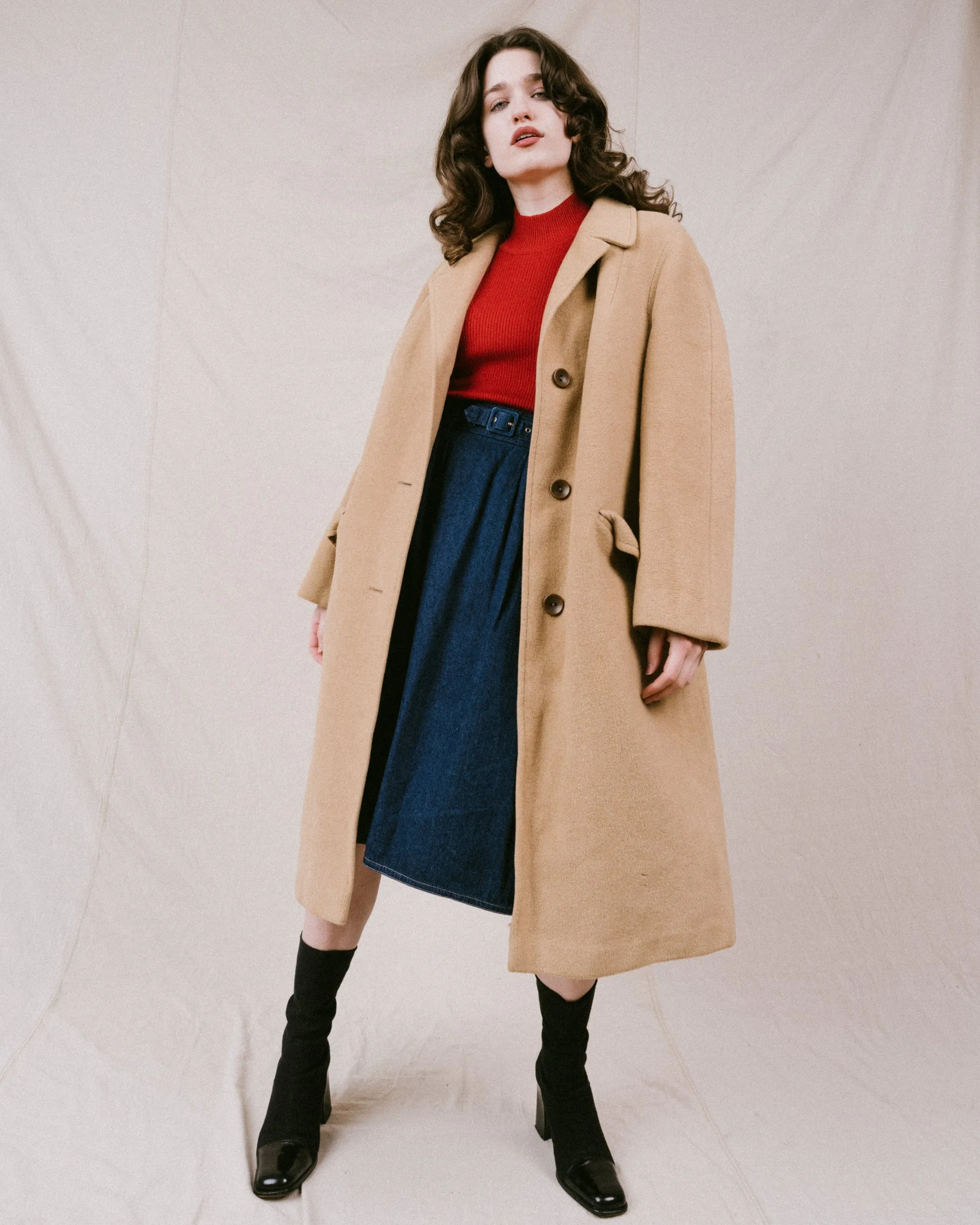 Vintage Camel Wool Coat (S/M)