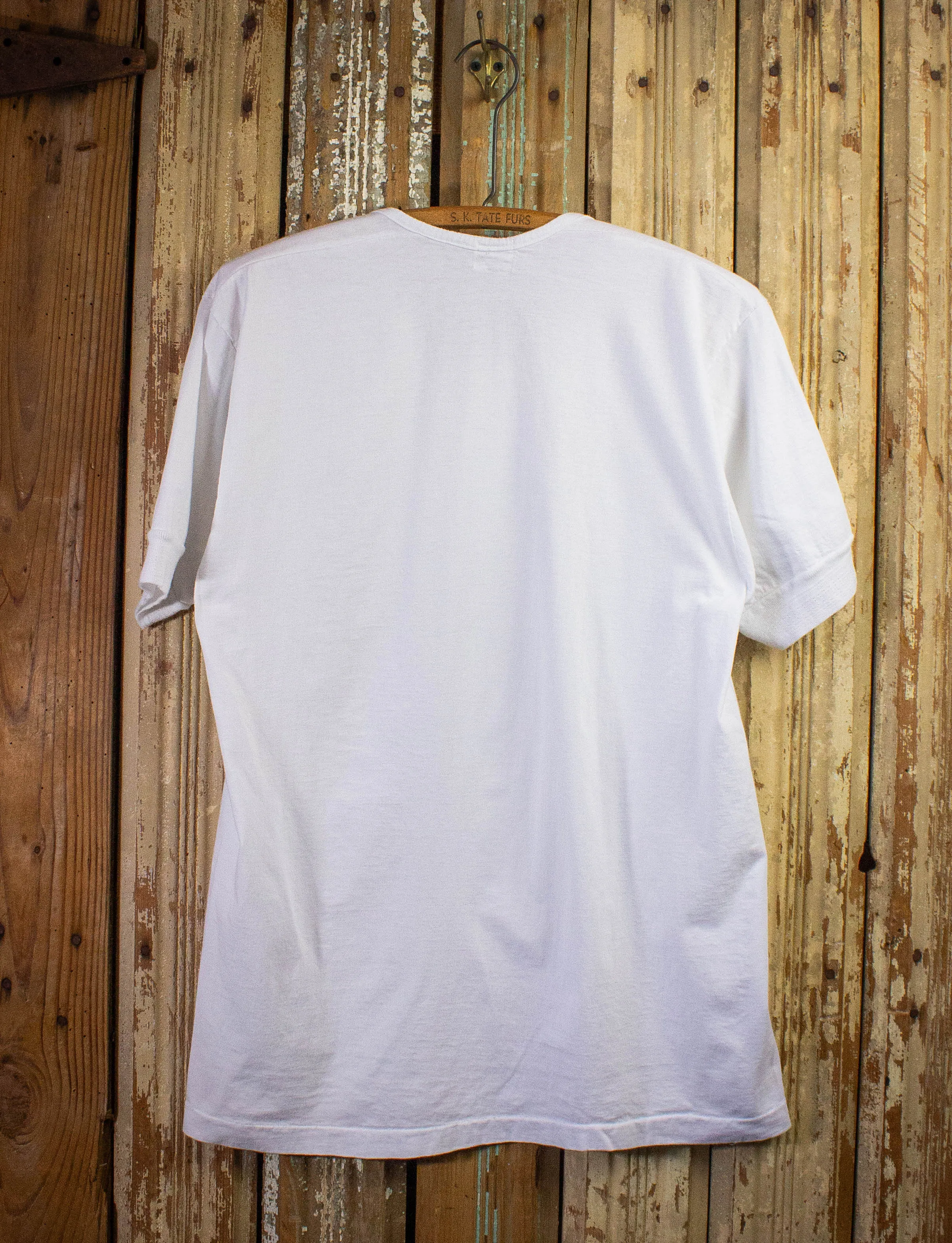 Vintage Race Brand White Henley Shirt 70s Large