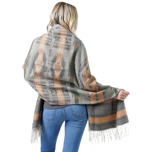 Western Pattern Woven Scarf Shawl