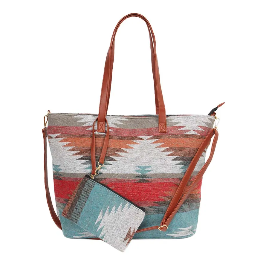 Western Weekend Tote Bag With Pouch