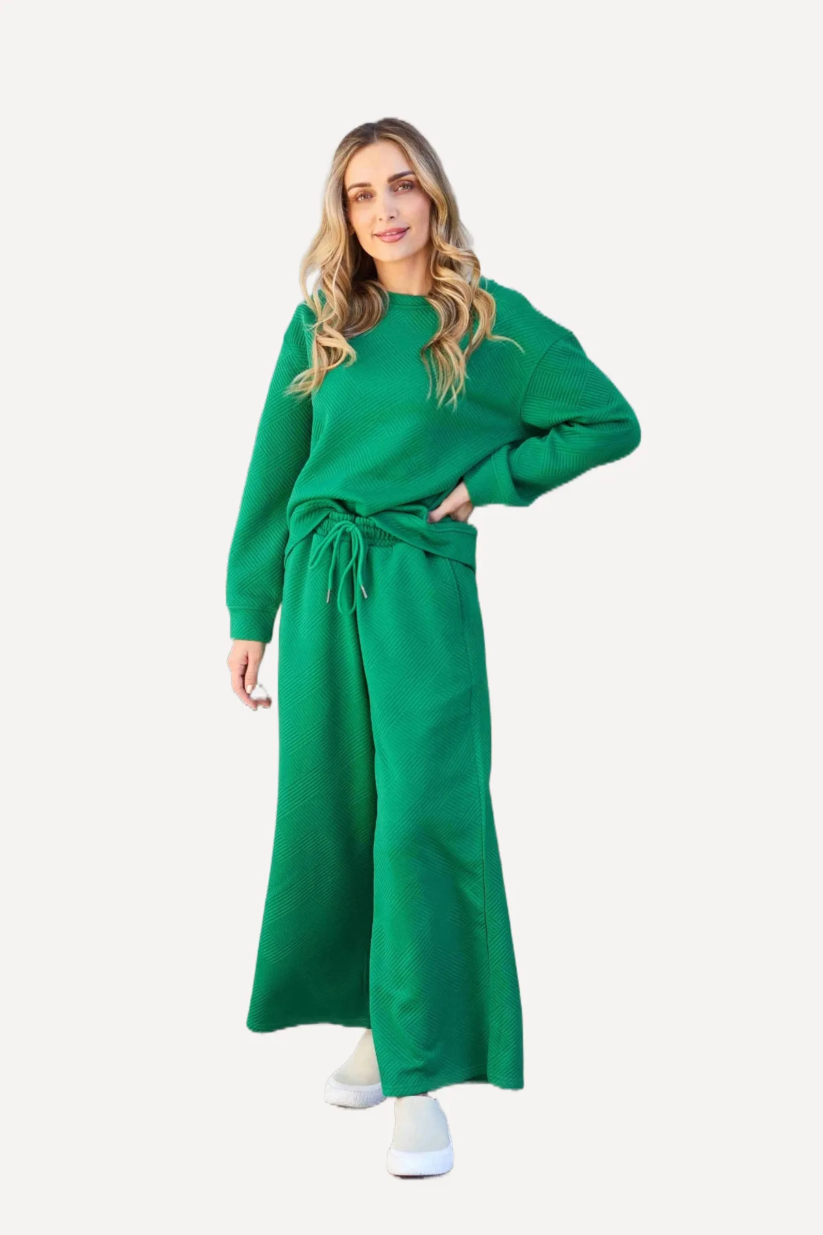 Wide Leg Lounge Pants Set