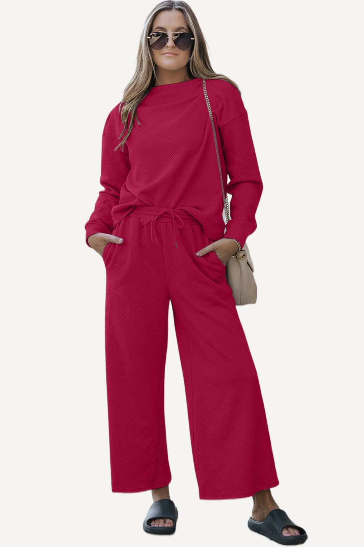 Wide Leg Lounge Pants Set