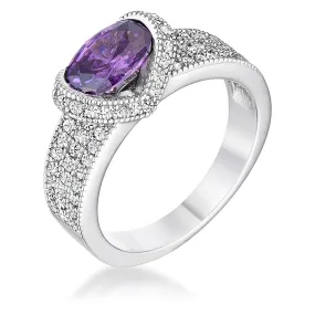 WildKlass 1.6 Ct Amethyst Oval CZ Ring