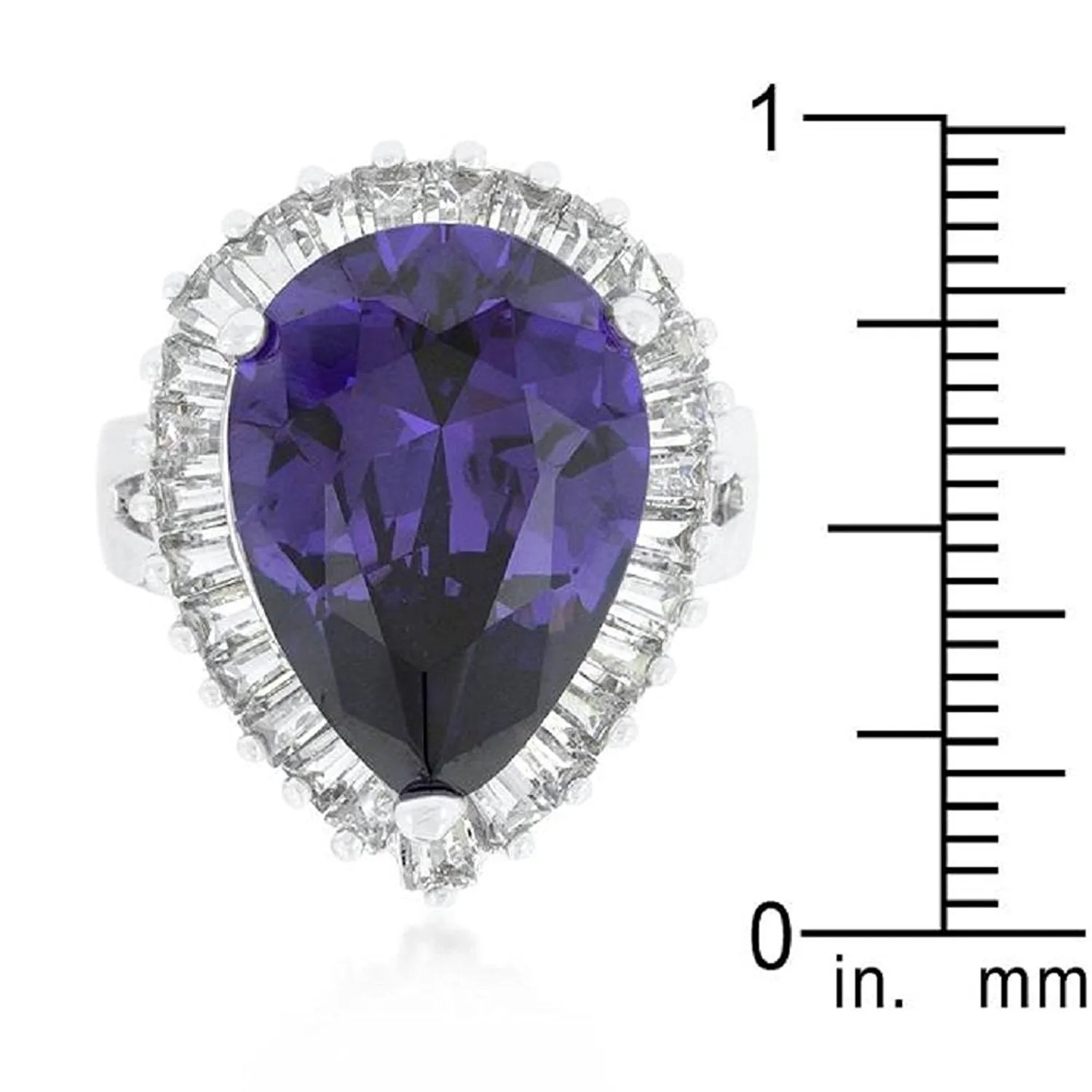 WildKlass Cubic Zirconia Purple and Clear Cocktail Ring