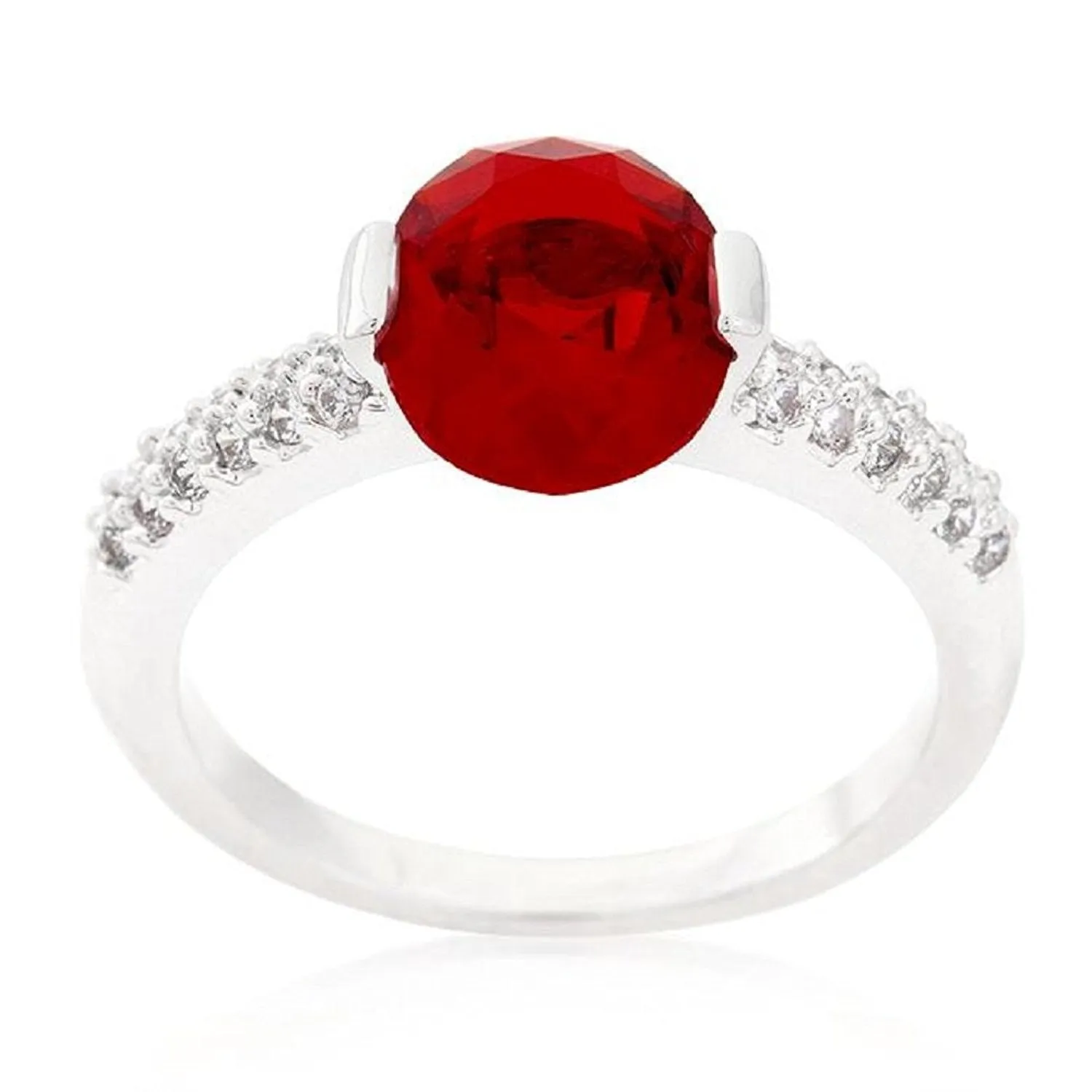 WildKlass Red Oval Cubic Zirconia Engagement Ring