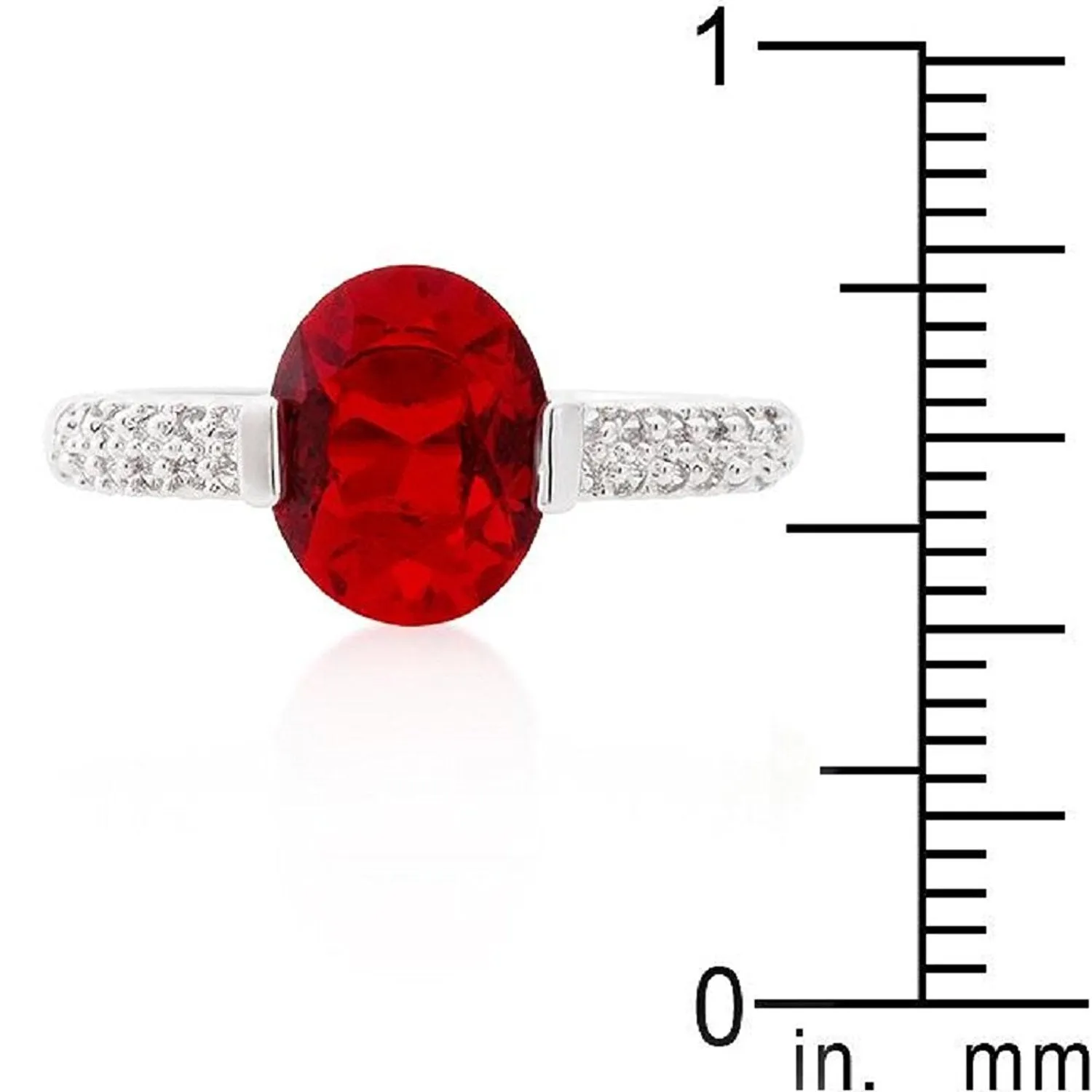 WildKlass Red Oval Cubic Zirconia Engagement Ring