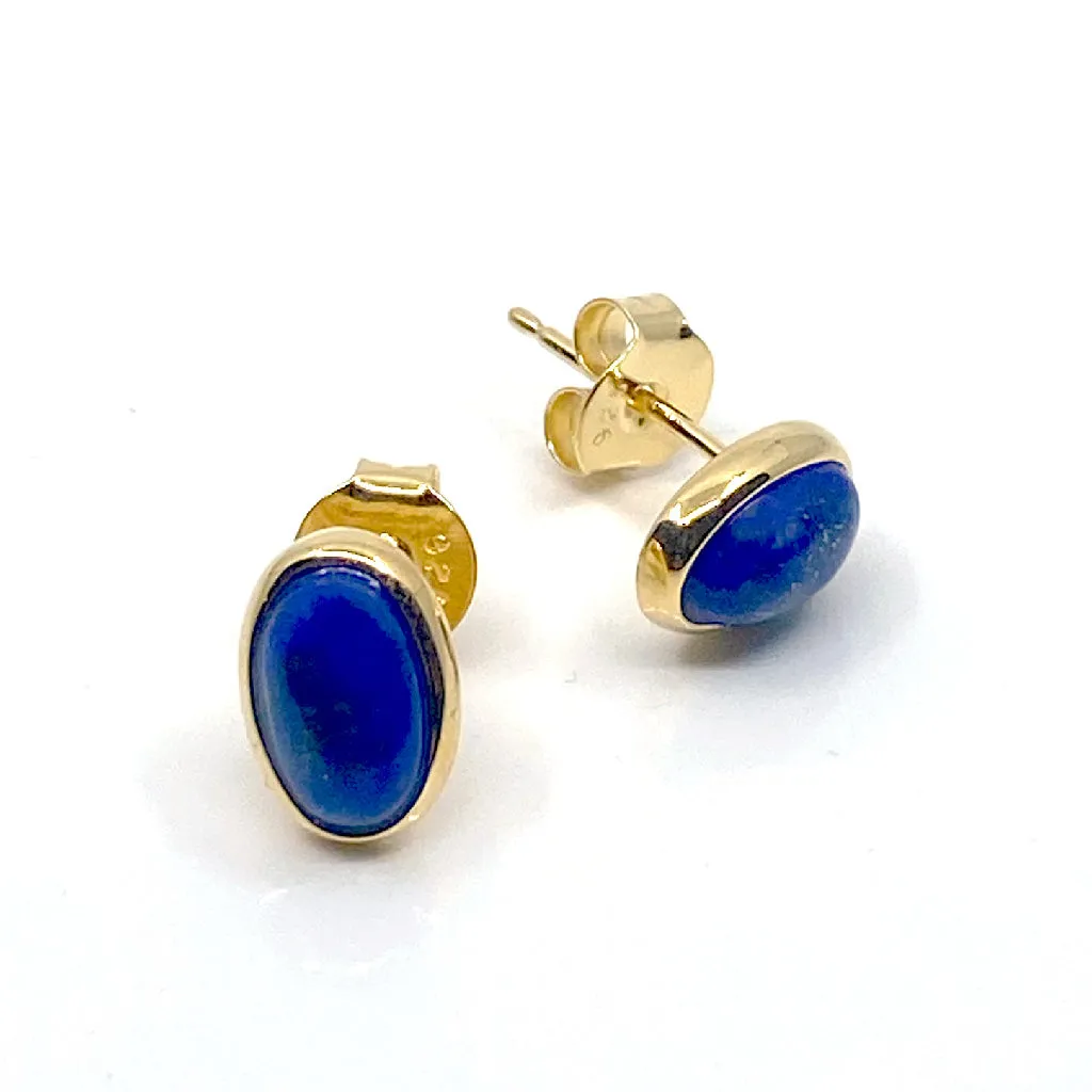 Zayah Lapis Lazuli Oval Earrings