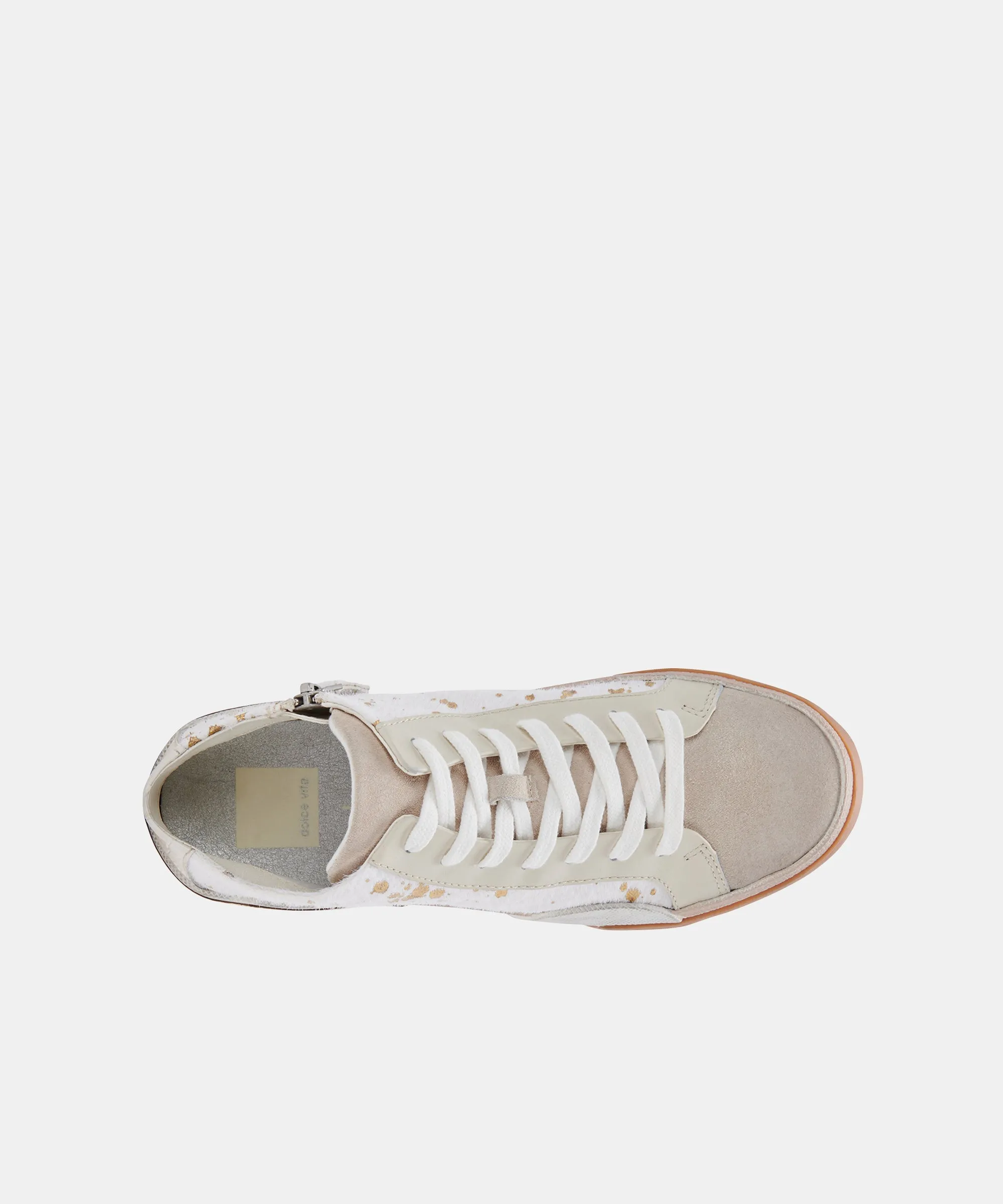 ZOEL SNEAKERS IVORY MULTI METALLIC CALF HAIR re:vita