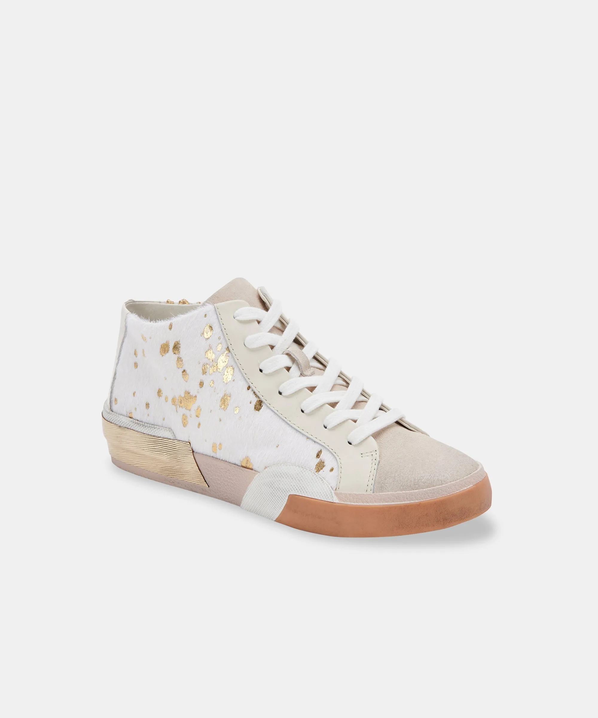 ZOEL SNEAKERS IVORY MULTI METALLIC CALF HAIR re:vita