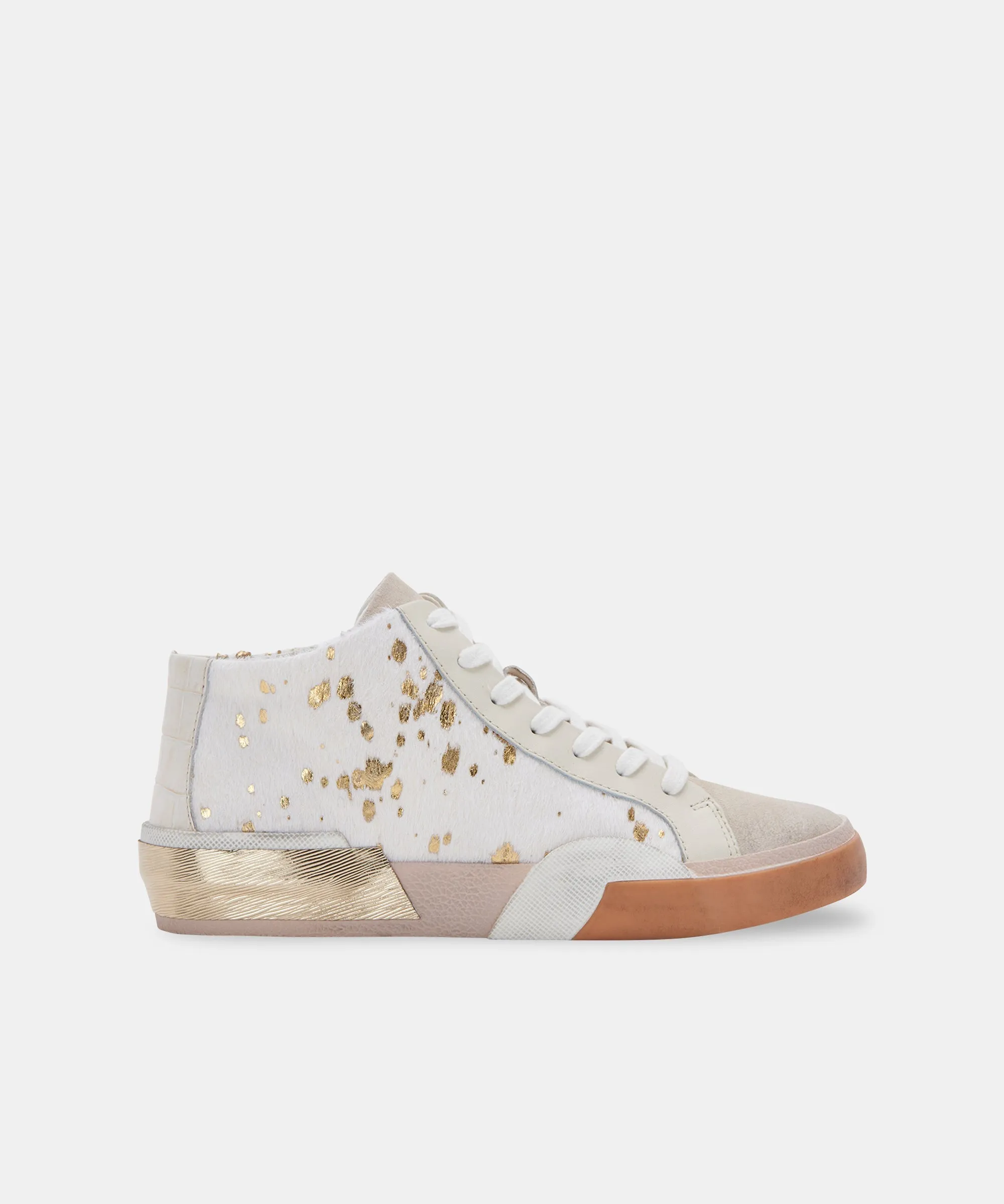 ZOEL SNEAKERS IVORY MULTI METALLIC CALF HAIR re:vita