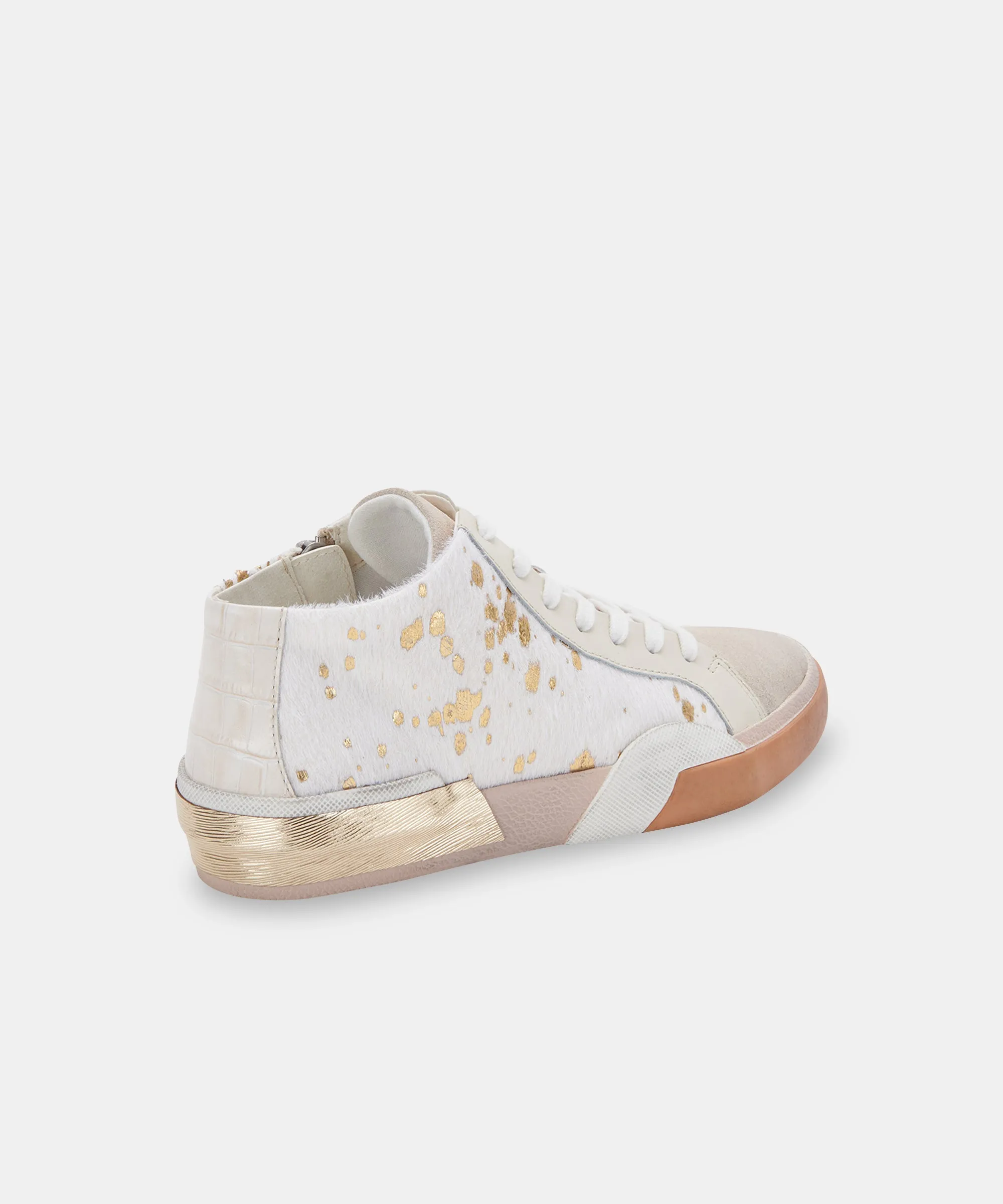 ZOEL SNEAKERS IVORY MULTI METALLIC CALF HAIR re:vita