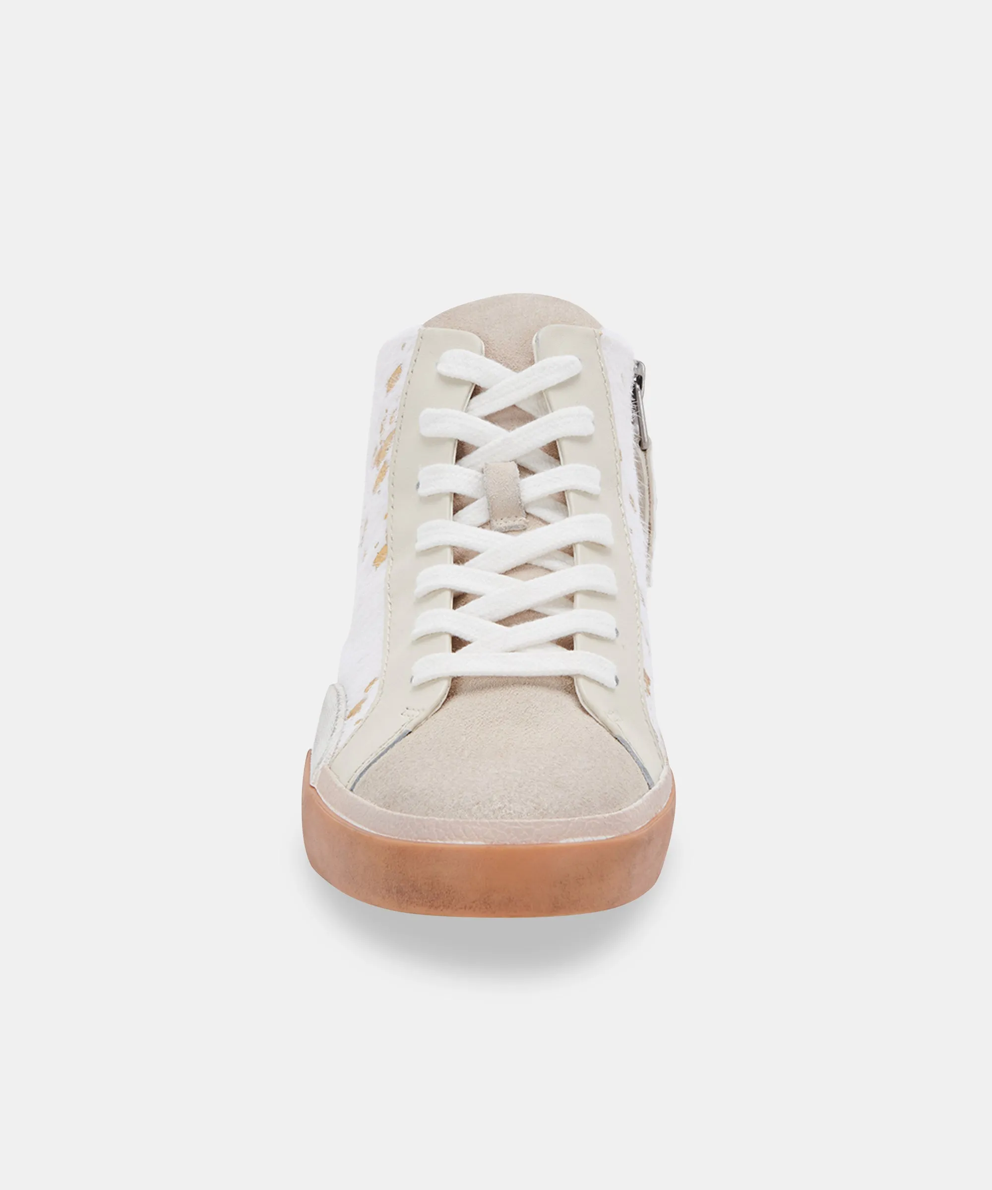 ZOEL SNEAKERS IVORY MULTI METALLIC CALF HAIR re:vita